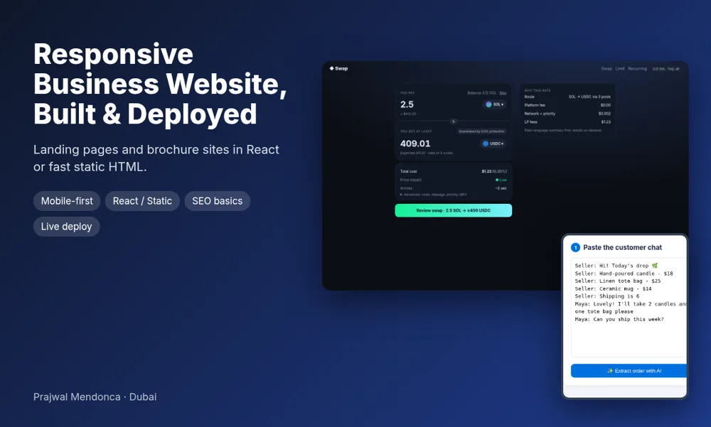 Business website design sample